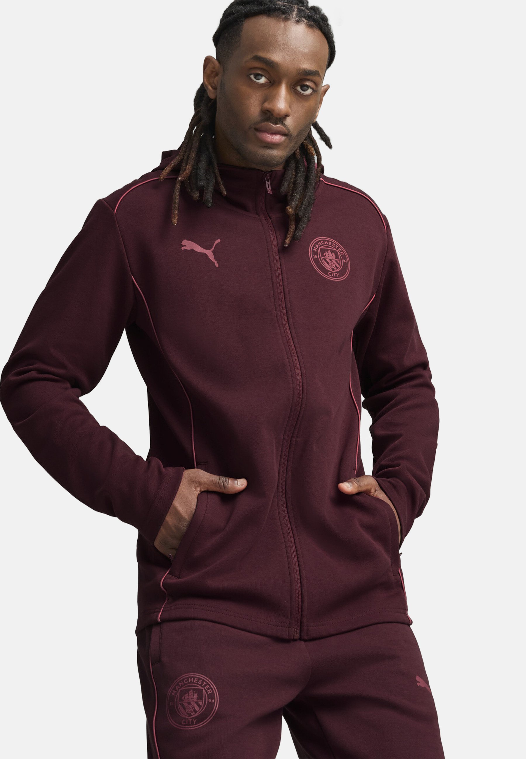Puma MANCHESTER CITY HOODED Vereinsmannschaften dark jasper
