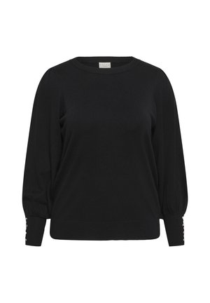 Kaffe Curve, KCLIZZY ROUND NECK PULLOVER BUTTONS - Pullover - black deep