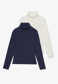 2 PACK - Tops ar garām piedurknēm - dark blue/off white