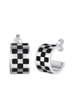 CHECKERBOARD MINI HOOPS - Øreringe - silberfarben