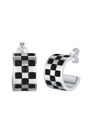 CHECKERBOARD MINI HOOPS - Ohrringe - silber