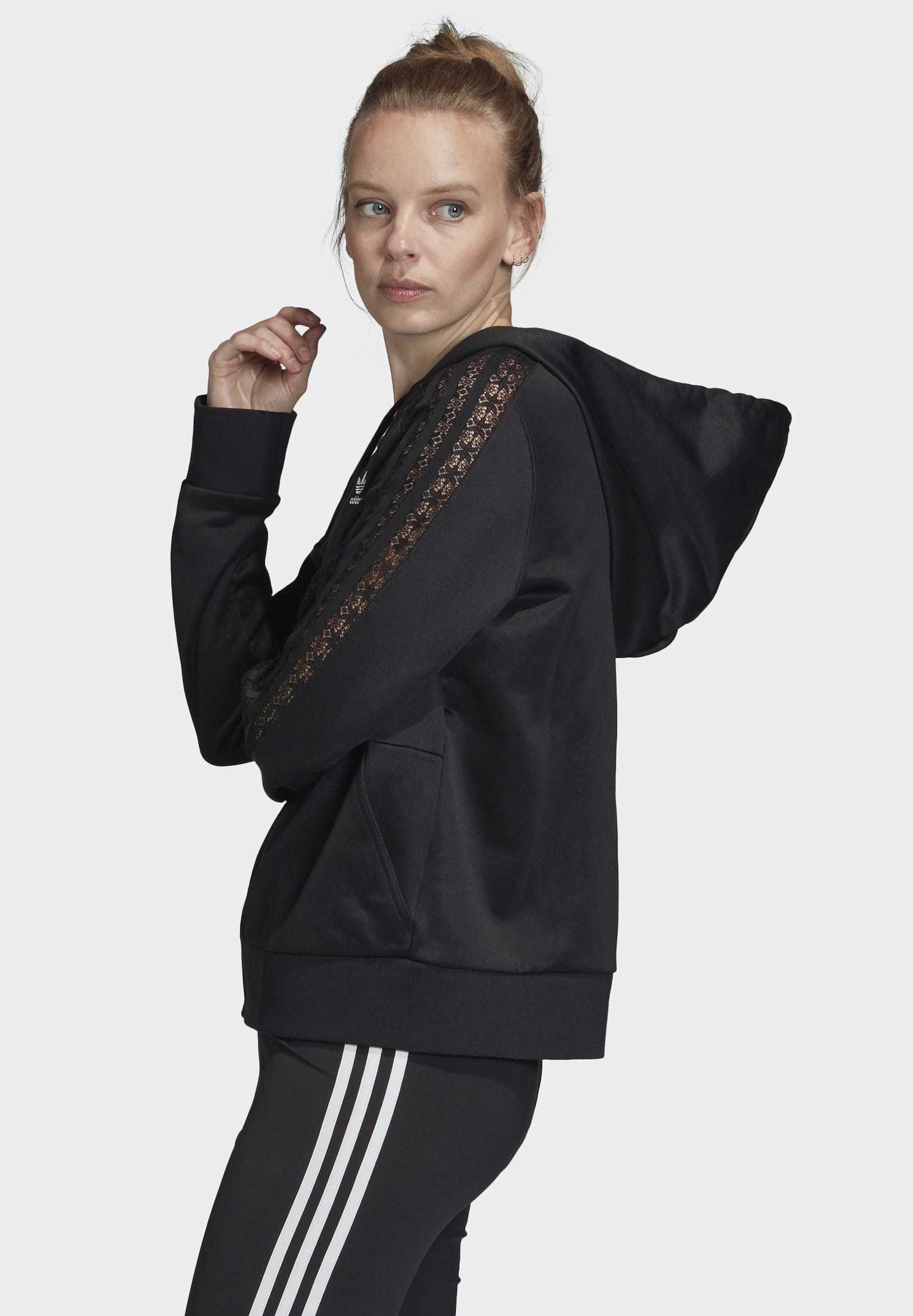 adidas Originals LACE HOODIE Sweatjacke blackschwarz adidas Originals LACE HOODIE Sweatjacke blackschwarz