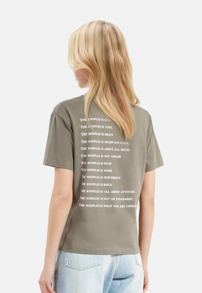 The Kooples Camiseta estampada - olive kaki