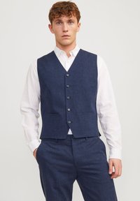 Jack & Jones PREMIUM - JPRRIVIERA LINEN MIX WAISTCOAT - Gilet de costume - dark navy Image miniature 1