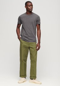 Superdry & Co CREW NECK SLUB SHORT SLEEVED  - T-shirt basic - dark grey