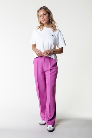 RUS PINTUCK STRAIGHT PANTS - Bukser - violet pink