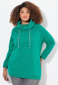 Ulla Popken MIT STEHKRAGEN RAGLANFORM LANGE ÄRMEL  - Felpa - classic emerald green