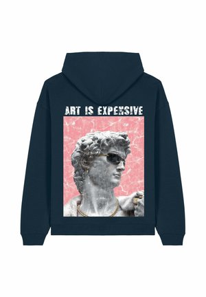 ART IS EXPENSIVE DAVID PRINT HEAVYWEIGHT - Felpa con cappuccio - dark blue