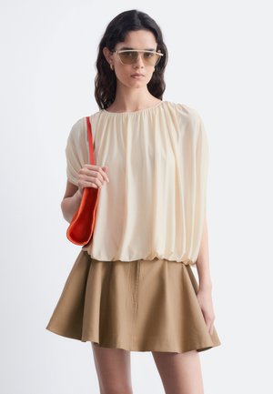 & OTHER STORIES, & OTHER STORIES DRAPED JERSEY TOP - Blouse - light beige