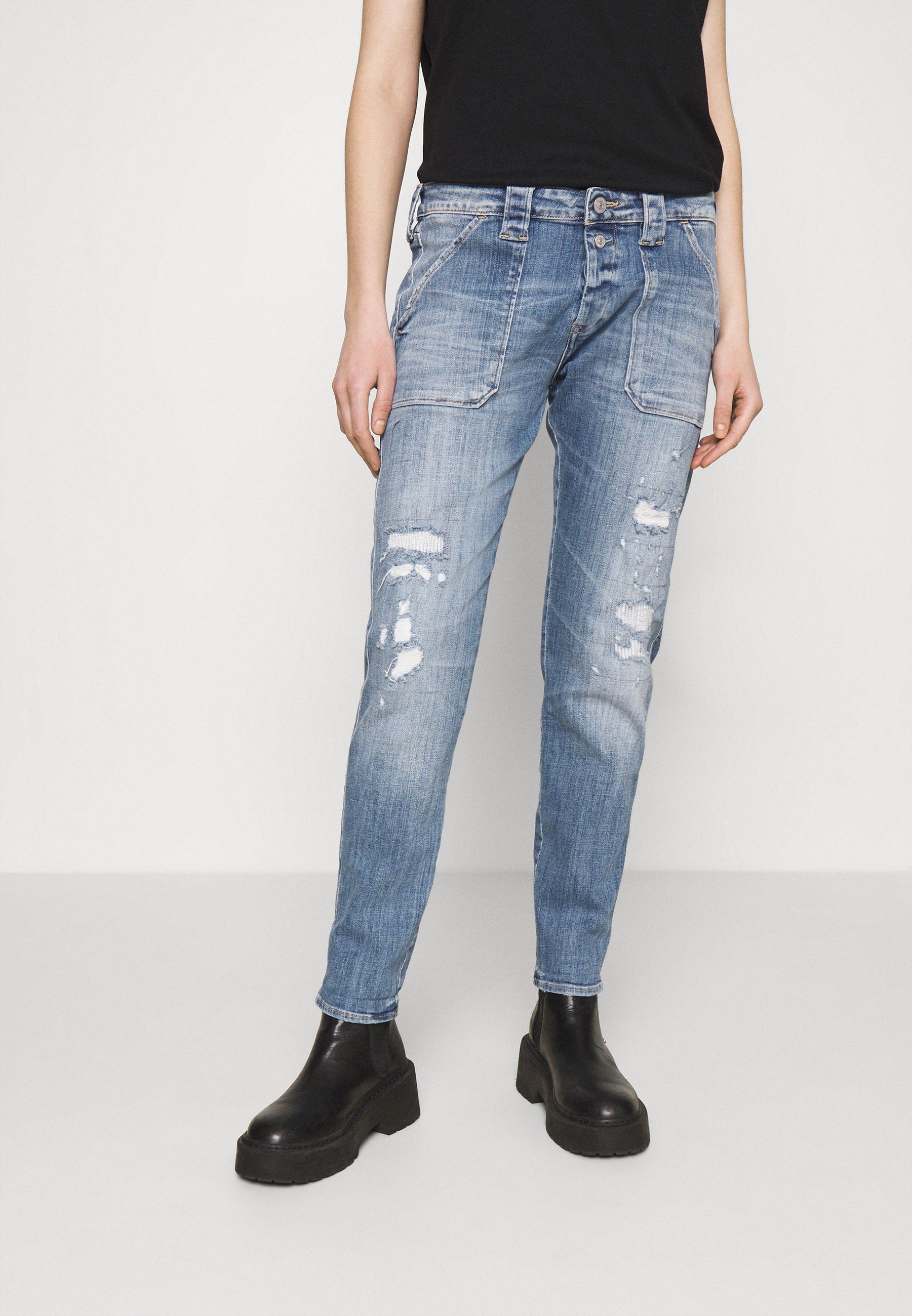 Le Temps Des Cerises Relaxed fit jeans - blue/destroyed denim -  Zalando.co.uk