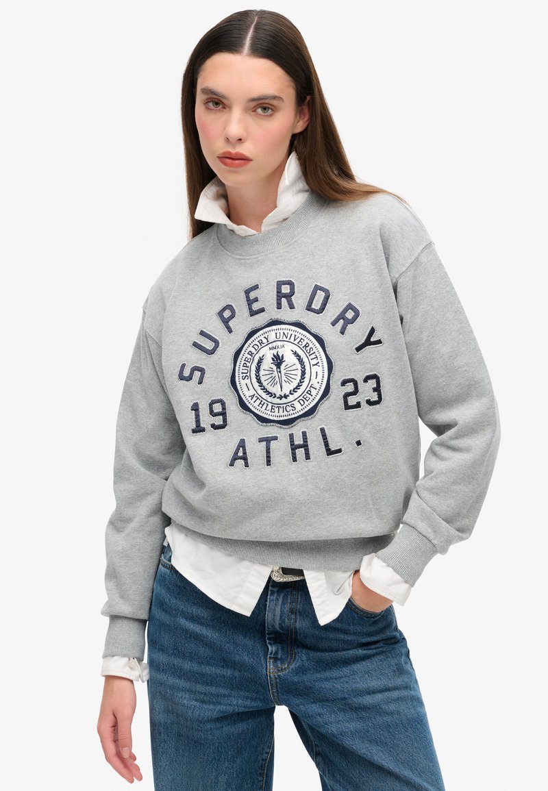 Superdry & Co COLLEGE SCRIPT LOOSE - Sweatshirt - ash grey marl