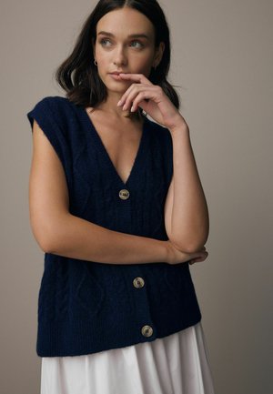 Next CABLE - REGULAR FIT - Waistcoat - blue navy