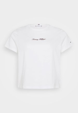 Tommy Hilfiger Curve CLASSIC SCRIPT TEE - T-shirts med print - ecru