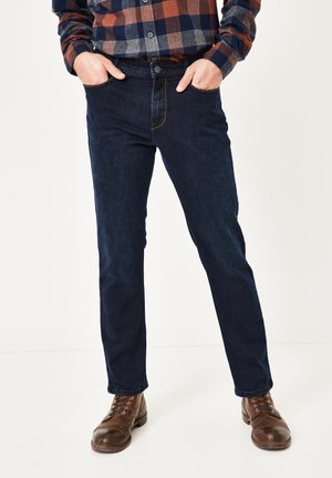 PIPE SADDLE STITCH MIT KOMFORT STRETCH - Slim fit jeans - dark blue overdyed black