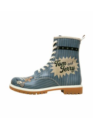 TOM AND JERRY FRIENDS-WITH-A-MOUSE HANDGEFERTIGT - Platform ankle boots - blau