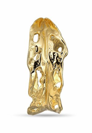BIG LEAF HOOP RIGHT RIGHT - Single earring - gold plated silver coloured
