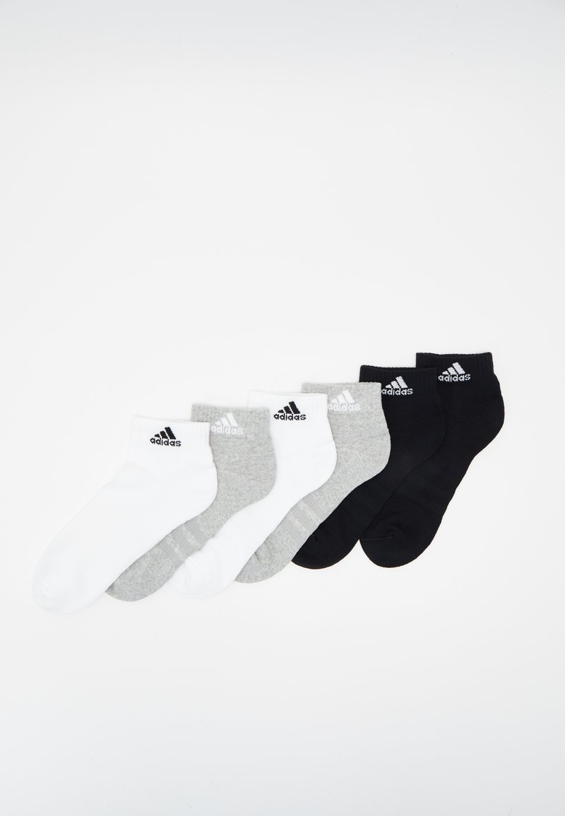 adidas Performance - CUSHIONED SPORTSWEAR ANKLE 6 PAIRS - Sporta zeķes - medium grey heather/white/black, Palielināt