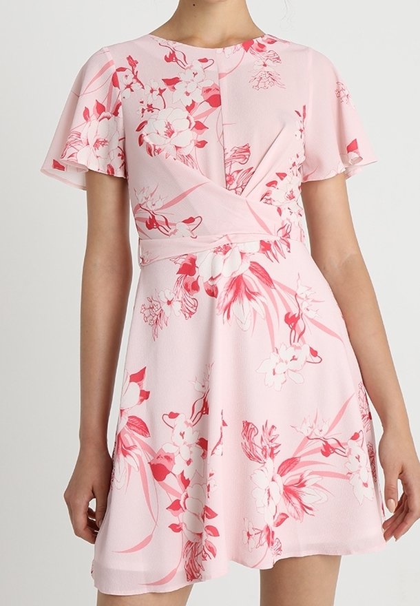 strapless open back dress Mia Midi Dress ~ Pink Clip Floral  Show Me Your Mumu