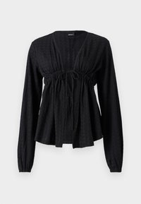 TEXTURED  - Pikkade varrukatega topp - black
