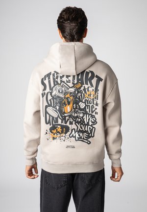 MIT PRINT - Kapuzenpullover - light beige