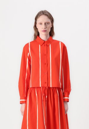 RYPYTYS PUHVELI  - Button-down blouse - bright red/light yellow
