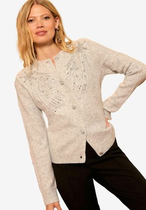 REGULAR FIT - EMBELLISHED BUTTON  - Kardigán - grey