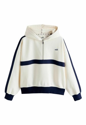 HALF ZIP  - Mikina s kapucňou - ecru navy
