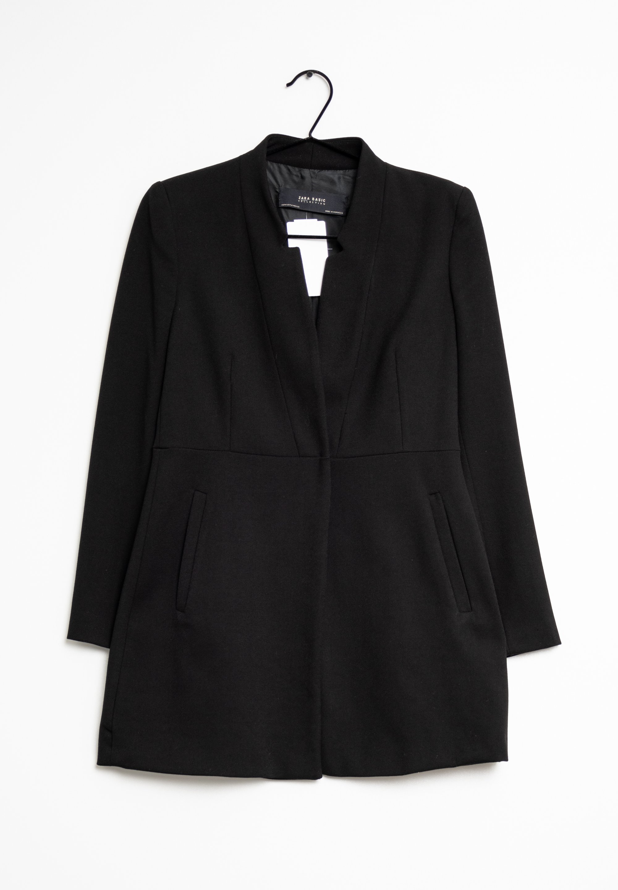 Manteau Court Zara Basic Femme Taille 36 (noir/blanc) Coupe Ample - Très Bon état