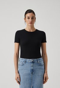 GAP MOD CROP TEE - T-shirt imprimé - black