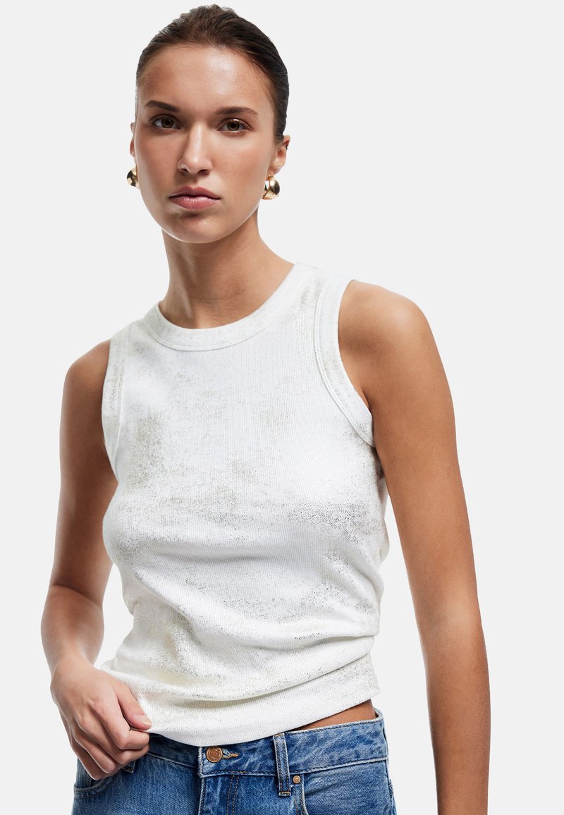 Koton HALTER NECK TANK - Linne - gold-coloured