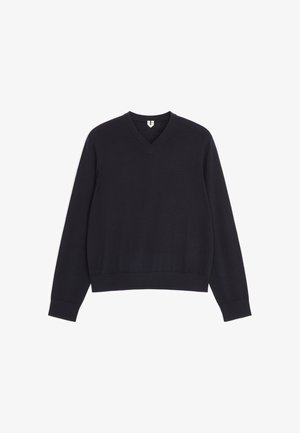 ARKET, ARKET MERINO V-NECK JUMPER - Stickad tröja - blue