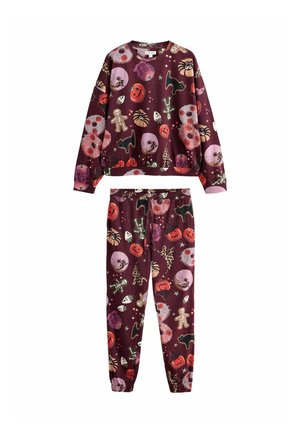 Next, LONG SLEEVE PYJAMAS SET - Nachtwäsche Set - burgundy red halloween