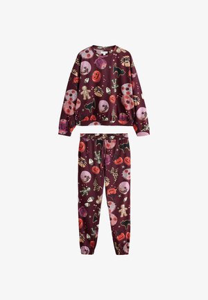 Next, LONG SLEEVE PYJAMAS SET - Nachtwäsche Set - burgundy red halloween