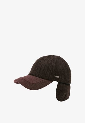 bugatti, BASECAP WITH HERRINGBONE PATTERN AND EAR FLAPS - Cap - pepper
