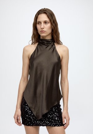 Pieces, PCEVY HALTERNECK TOP WVN BC - Tops - wren