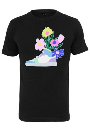 FLOWER SNEAKER - Marškinėliai su spaudiniu - black