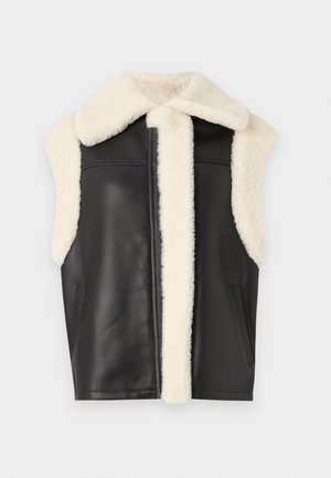 STUDIO ID ZIP UP - Waistcoat - black/off white