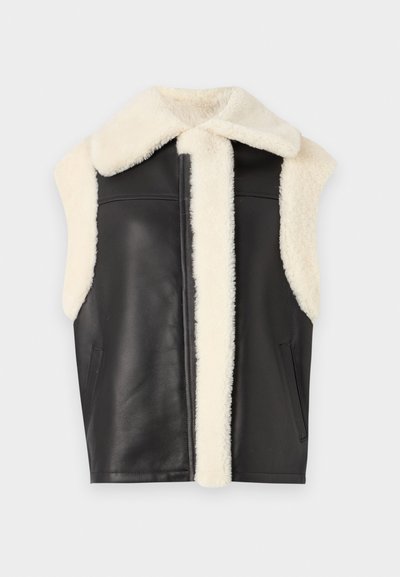 STUDIO ID ZIP UP - Waistcoat - black/off white