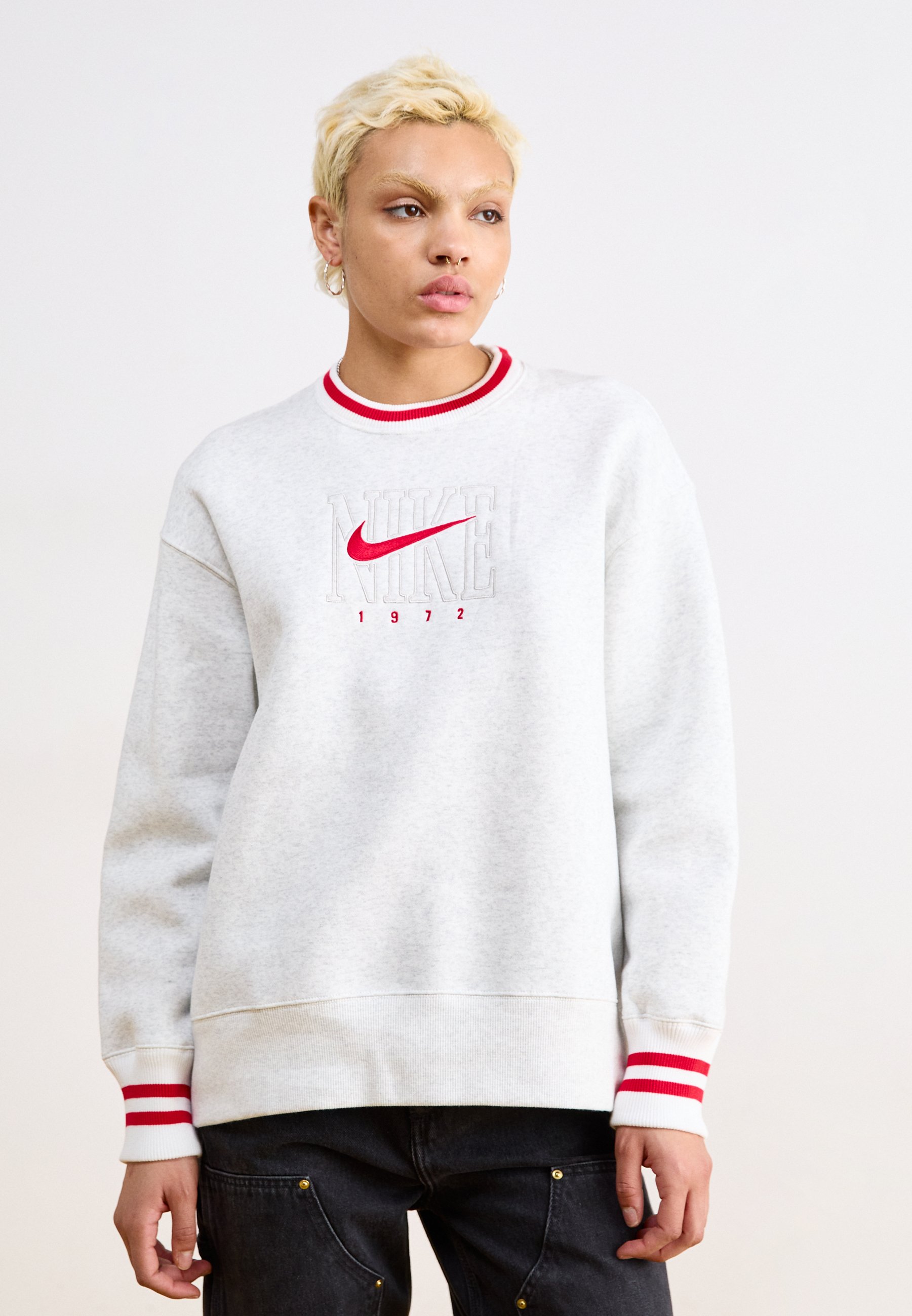 Nike Sportswear CREW - Sweatshirt - birch heather/white