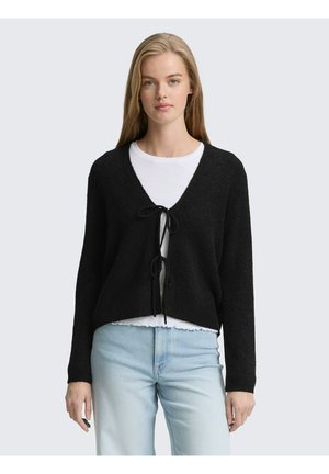 MIT SCHLEIFEN-DETAILS - Cardigan - deep black