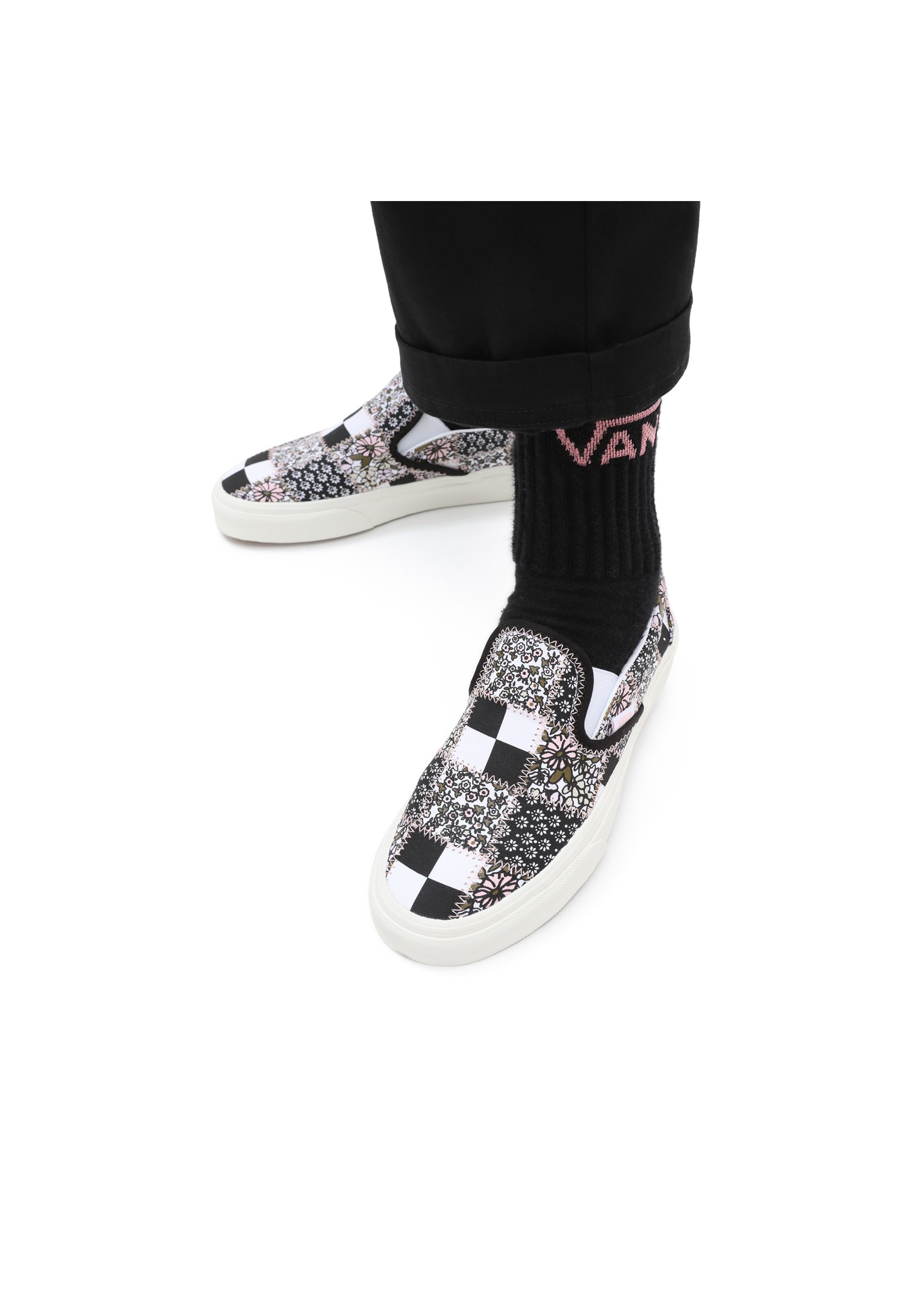 slip on vans patchwork