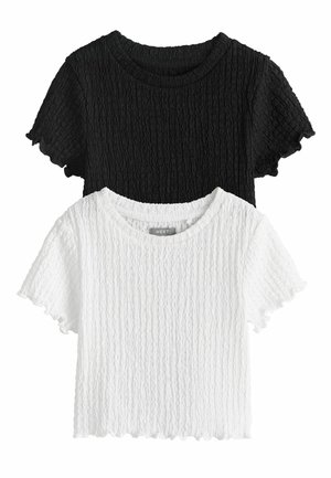REGULAR FIT - TEXTURED TOPS 2 PACK   - Pluus - white black