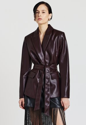 Giacca in similpelle - marrone scuro