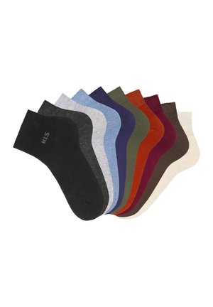 H.I.S 10 PACK - Socks - marine orange khaki plum beige meliert jeans meliert grau meliert anthrazit meliert  braun schwarz