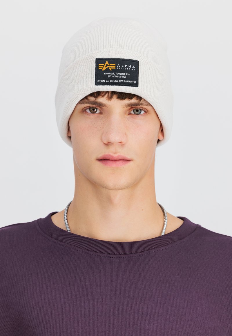 Alpha Industries CREW BEANIE UNISEX - Kapa - jet stream white
