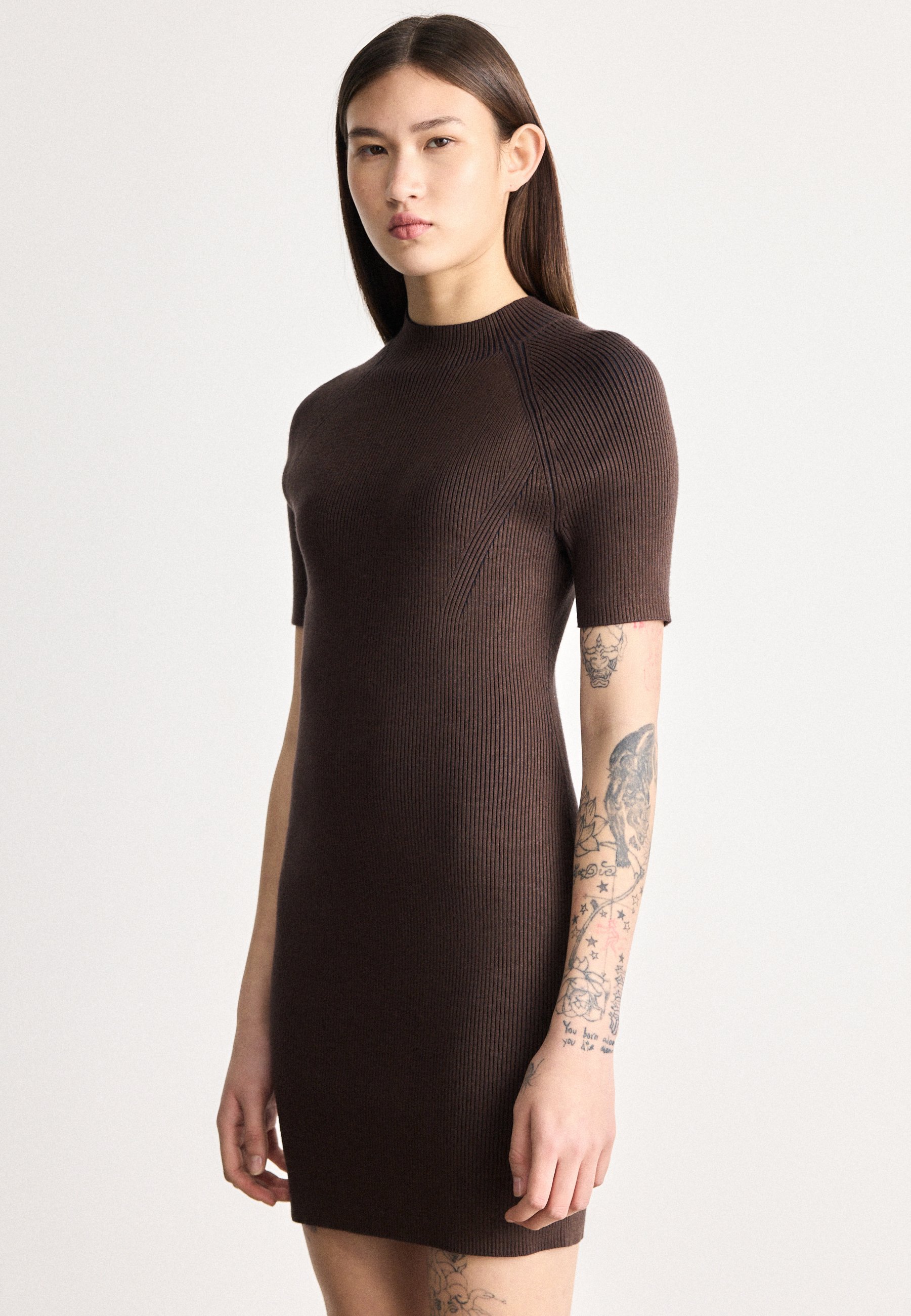 Calvin Klein Jeans MINI DRESS - Shift dress - brown cork/brown -  Zalando.co.uk