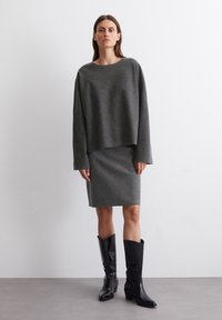 Marc O'Polo LONGSLEEVE ROUNDNECK - Strickpullover - deep grey melange