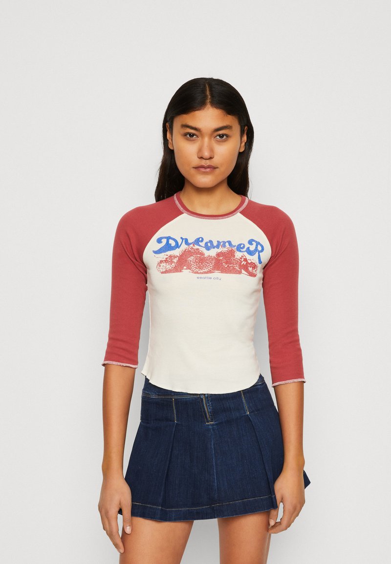 BDG Urban Outfitters - RAGLAN DREAMER - Top s dlouhým rukávem - red, Zvětšit