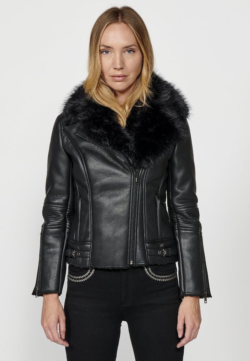 Koroshi - Faux leather jacket - black, Enlarge
