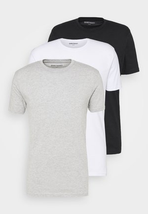 3 PACK - T-shirts basic - black/white/grey